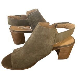 Franco Sarto Helix Suede Slingback Open-Toe Block Heel Sandals